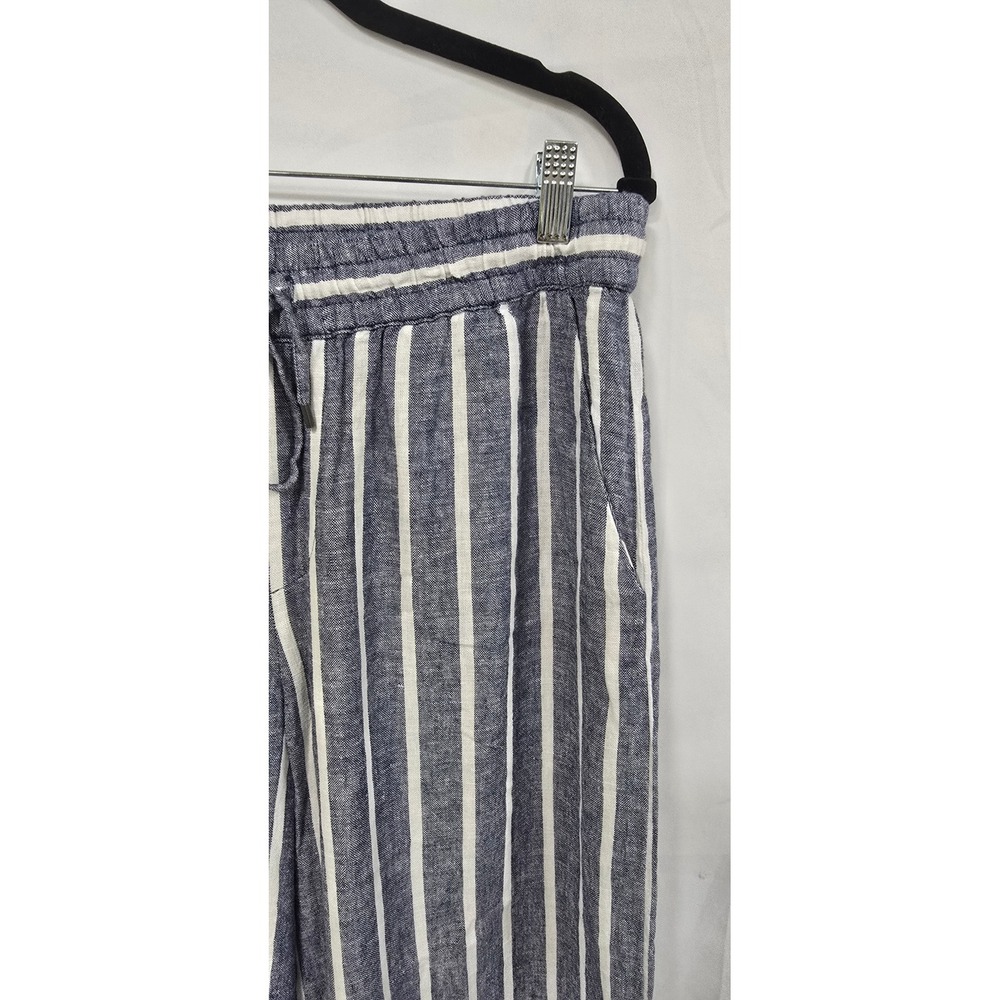 Chaps women L linen‎ blend wide leg straight pull on pants vacation beach resort - Picture 4 of 9